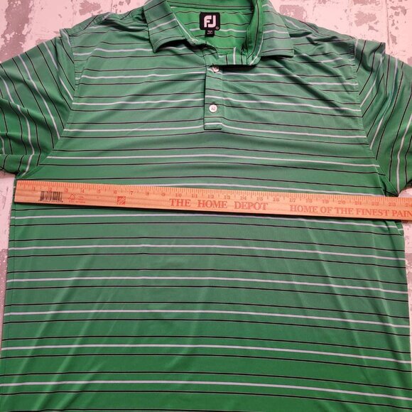 2202 Footjoy Green Stripe Polo Men's Size Large - Picture 4 of 6